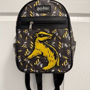 Loungefly Harry Potter Hufflepuff Mini Yellow Badger 11” Adjustable Backpack